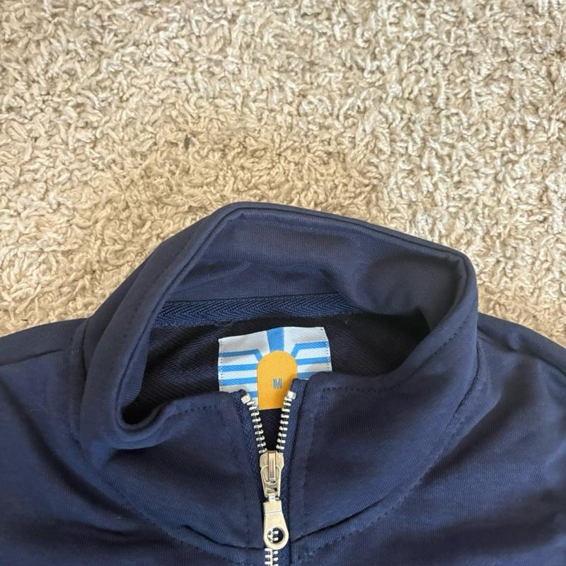 Epstein Quarter Zip Embroidered Initial Logo And Flag - 100% Cotton