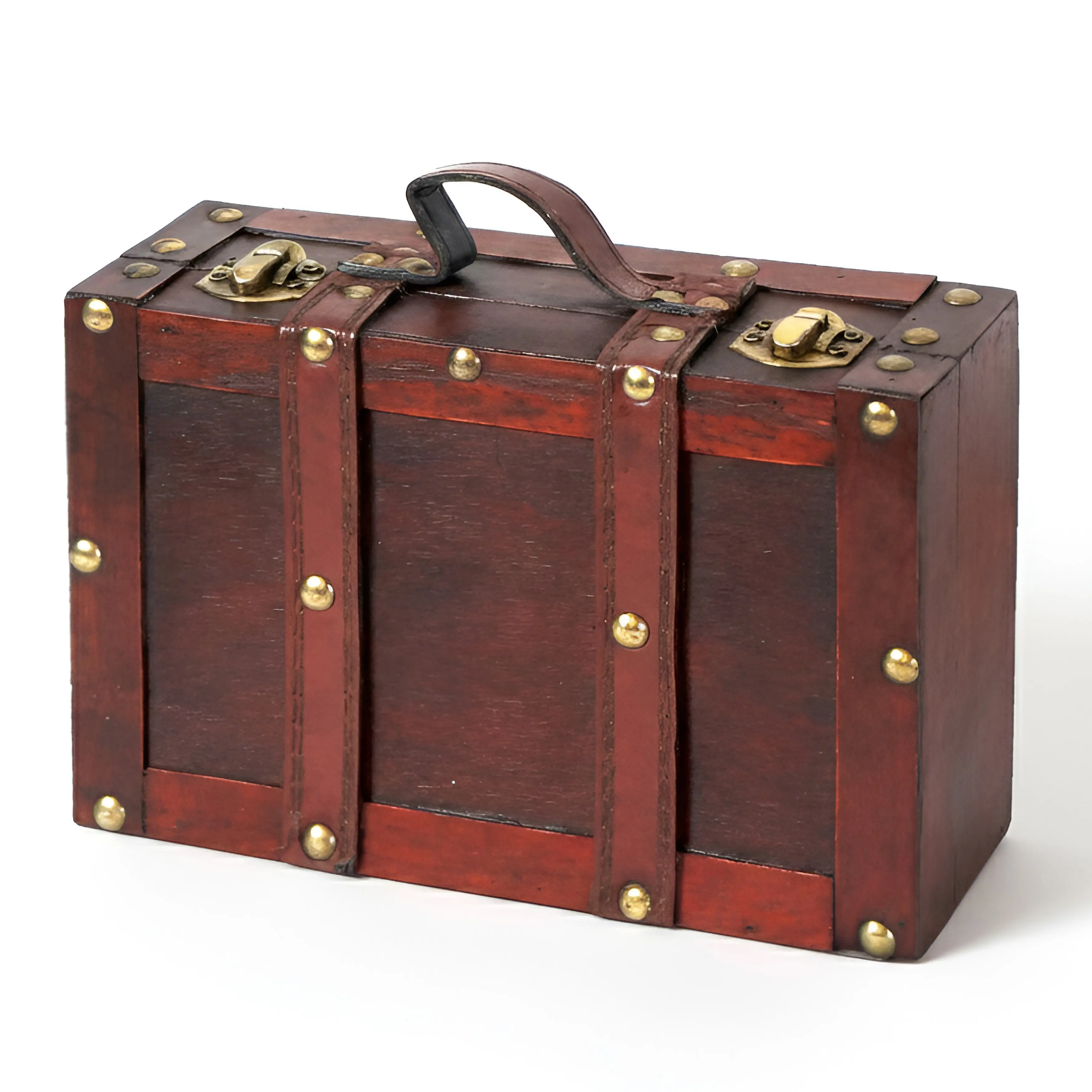 Old Style Suitcase With Straps Small - Brown