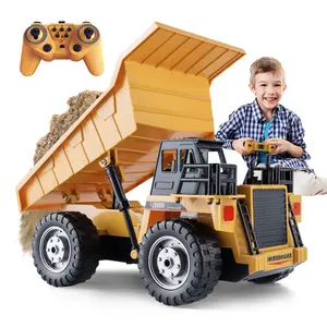Remote Control Dump Truck with Proportional Hydraulic Lift, Realistic Tipping Bed & 11 Channel Control - Ultimate Self-Unloading Tractor-Trailer Set, Construction Vehicle Toy, Perfect Christmas, Birthday, Holiday Gift