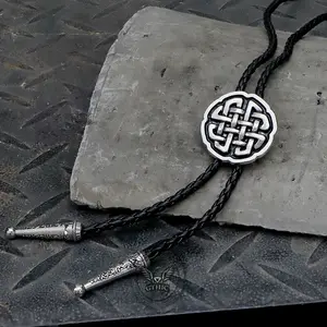GTHIC Celtic Knot Alloy Viking Bolo Tie Fashion Jewelry Accessories for Men Women Birthday Gift