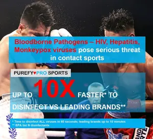 Sports Equipment Disinfectant Spray (16oz, 2pk) Kills 99.9999% MRSA, HIV, Athlete Foot Fungus, Virus, Fungi. No Residue. Great For Sports Pads, Yoga Mats, Shoes, Boxing Gloves, Gym Equipment