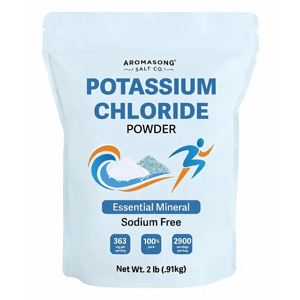 Aromasong Potassium Chloride Powder – Natural Low Sodium Salt Substitute & Essential Hydration Electrolyte Supplement