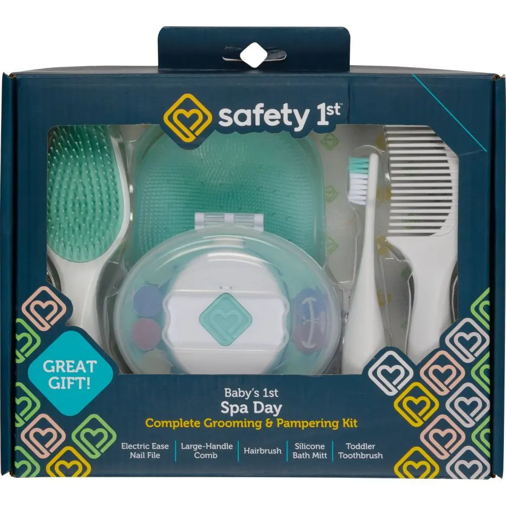 Safety 1st Baby's Grooming Kit w/ Comb Hair Brush Toothbrush Bath Mitt Nail File