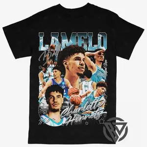 Lamelo Ball T-shirt For Men Women, For Fans Unisex Casual Streetswear Top Charlotte Hornets NB4 Basketball (V3)