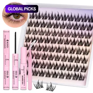 Lash Clusters Manga Eyelash Clusters Spiky Cluster Eyelash Extensions 80Pcs C Curl Individual Lashes Volume Anime Lash Clusters with Thin Band Lashes DIY False Eyelashes at Home with Bond& Seal& Remove& Eyelash Tweezers #TOP PICKS