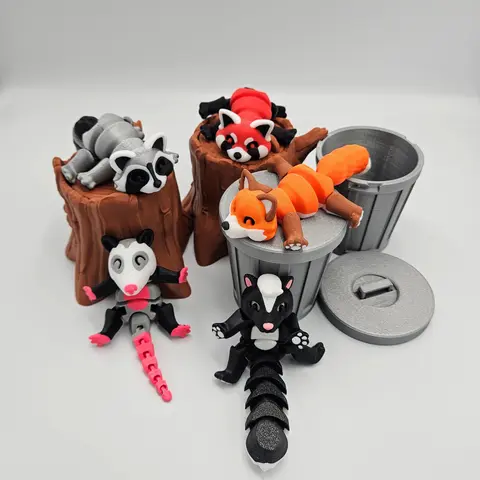 Trash Raccoon, Fox, Panda, Possum, Skunk - 3D Fidget - Collectible Figurine