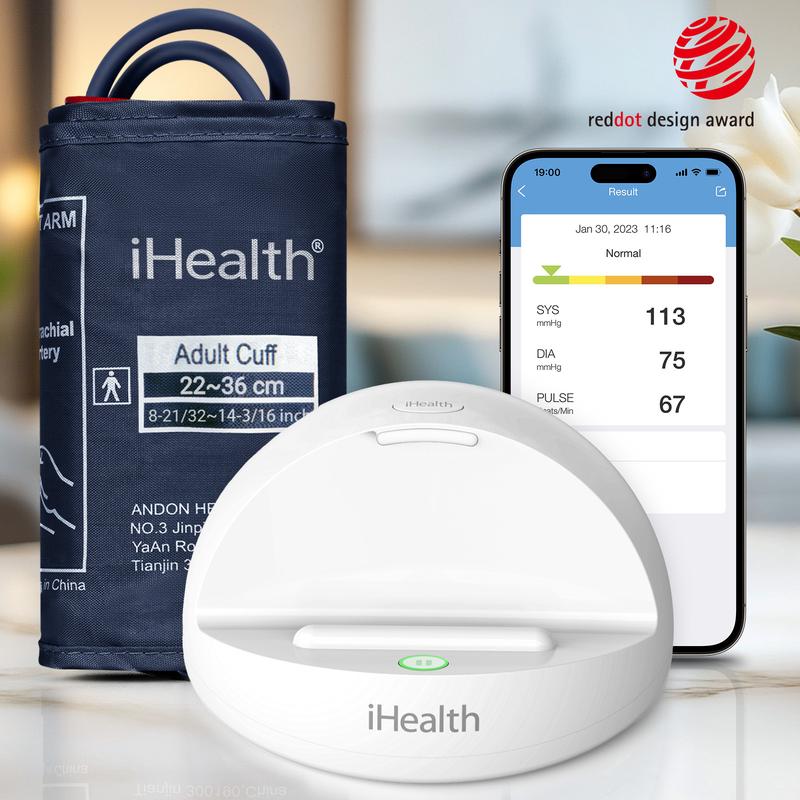 iHealth Rechargeable Blood Pressure Monitor with Large Cuff & Display ...