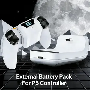 Portable LED Display Rechargeable Back Clip Battery for Ps5 Controller, 1800mah Polymer Battery, 6-8 Hours Game Time, Perfect Ps5 Gift, External Battery Pack