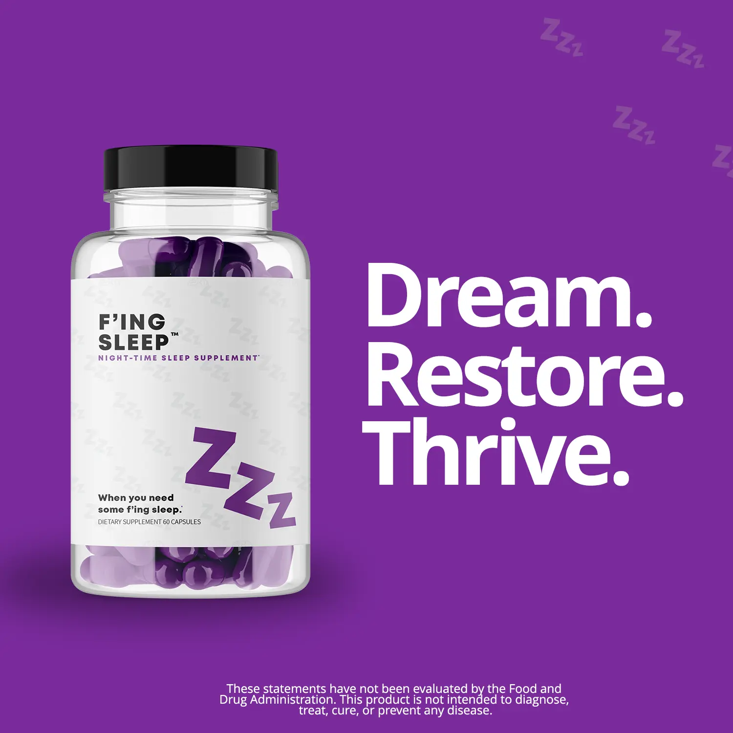 F'ing Sleep Night-Time Sleep Aid Supplement - Best Natural Sleep Aid Healthcare Vitamin