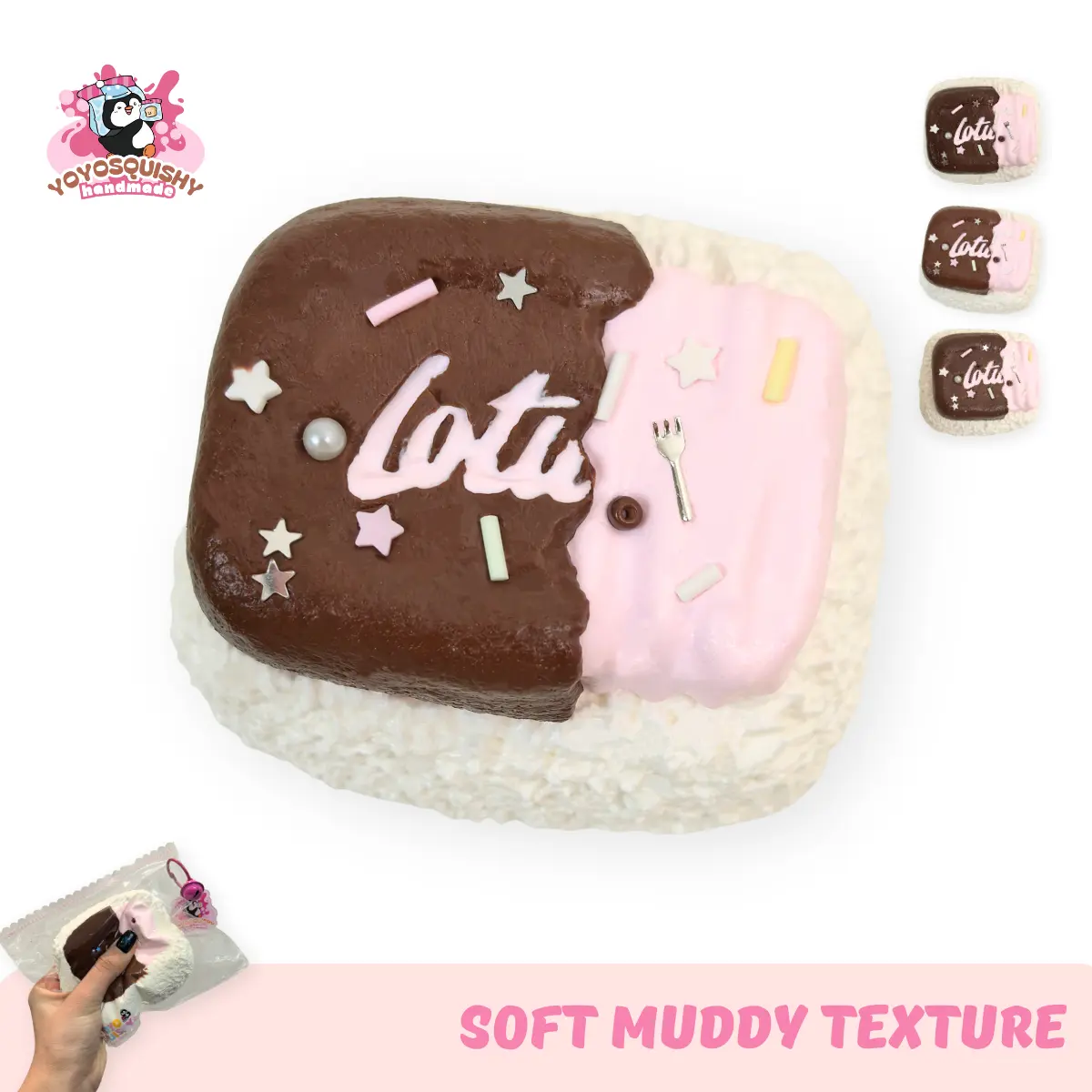 YOYOSQUISHY Chocolate Milk Brick Squishy Toy - Soft Muddy Texture, Taba Design - Squishies Fidgets for Stress Relief, Anxiety Relief, Fun Play