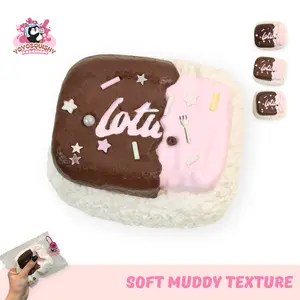 YOYOSQUISHY Chocolate Milk Brick Soft Muddy Texture Taba Squishy Toy for Stress Relief and Fun Play