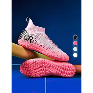 New men's game training boots Non-slip AG cleats Football boots Adult breathable high-top soccer shoes Couple outdoor professional football shoes Lawn light classic black sports soccer cleats Football Field Boots