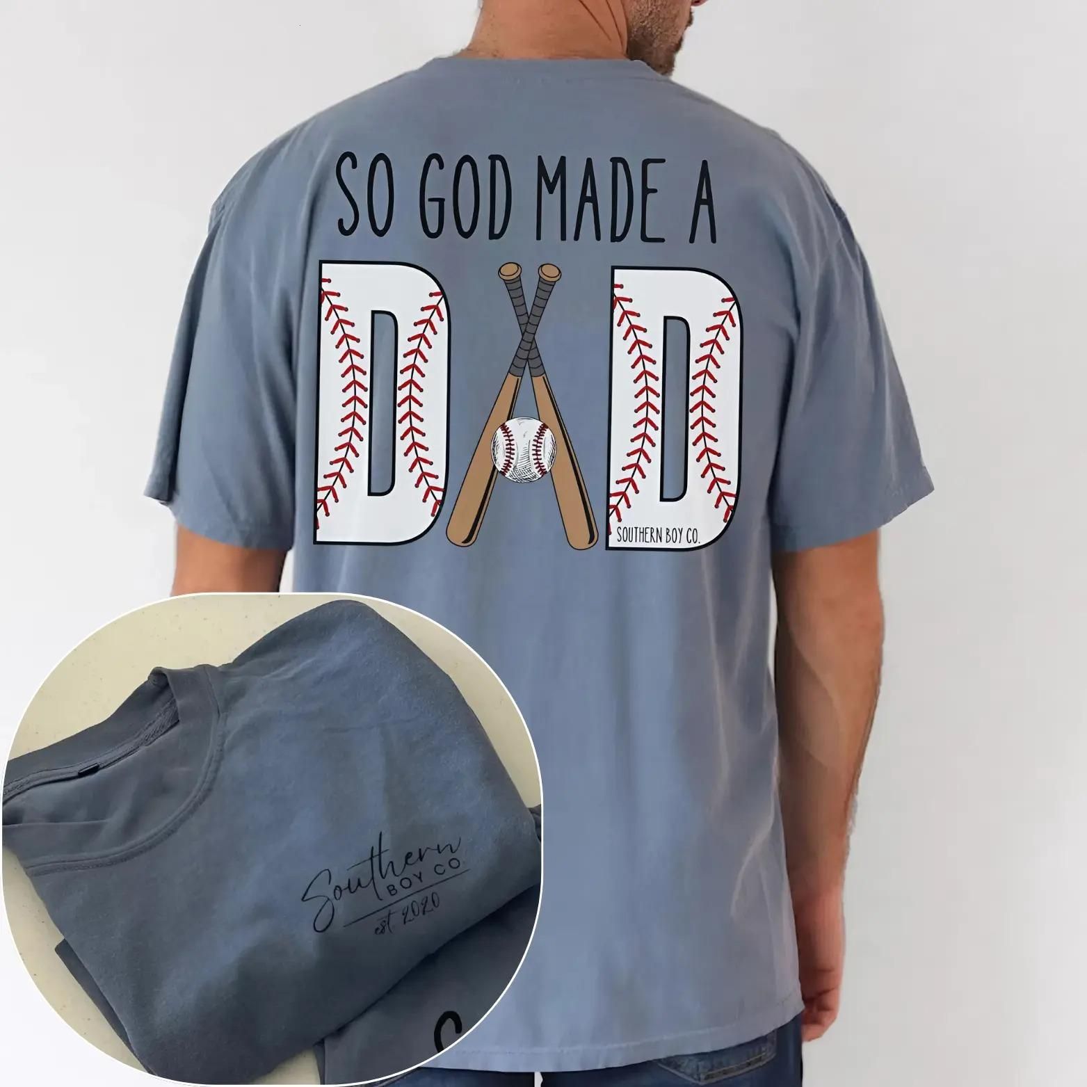 So God Made a Baseball Dad Graphic T-Shirt for Youth and Adult, Baseball Dad Shirt, Father Baseball Game Day Outfit Tee, Funny Sports Dad Shirt, Gift for Baseball Lovers, Fathers and Coaches, Softball Stuff, Baseball Shirts for Boys, Kids Clothes, Perfect