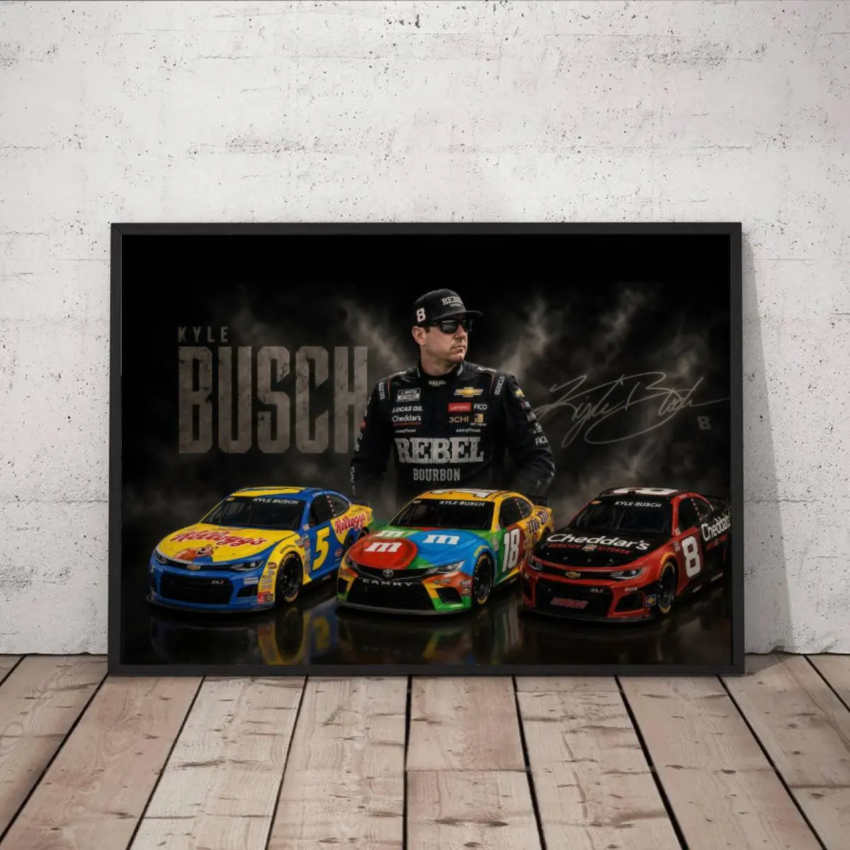 [No Frame] Kyle Busch NASCAR Poster, Racing Legend Wall Art, Tribute Decor for NASCAR Fans