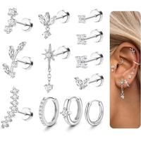 Silver Plated Flat Back Earrings