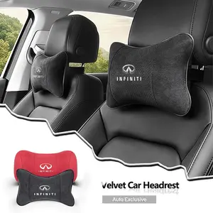 Suede Headrest Car Breathable Memory Foam Neck Pillow For Infiniti QX70 Q30 FX50 Q70 EX35 M35 FX45 QX30 G35 QX60 FX Q50L QX80 EX