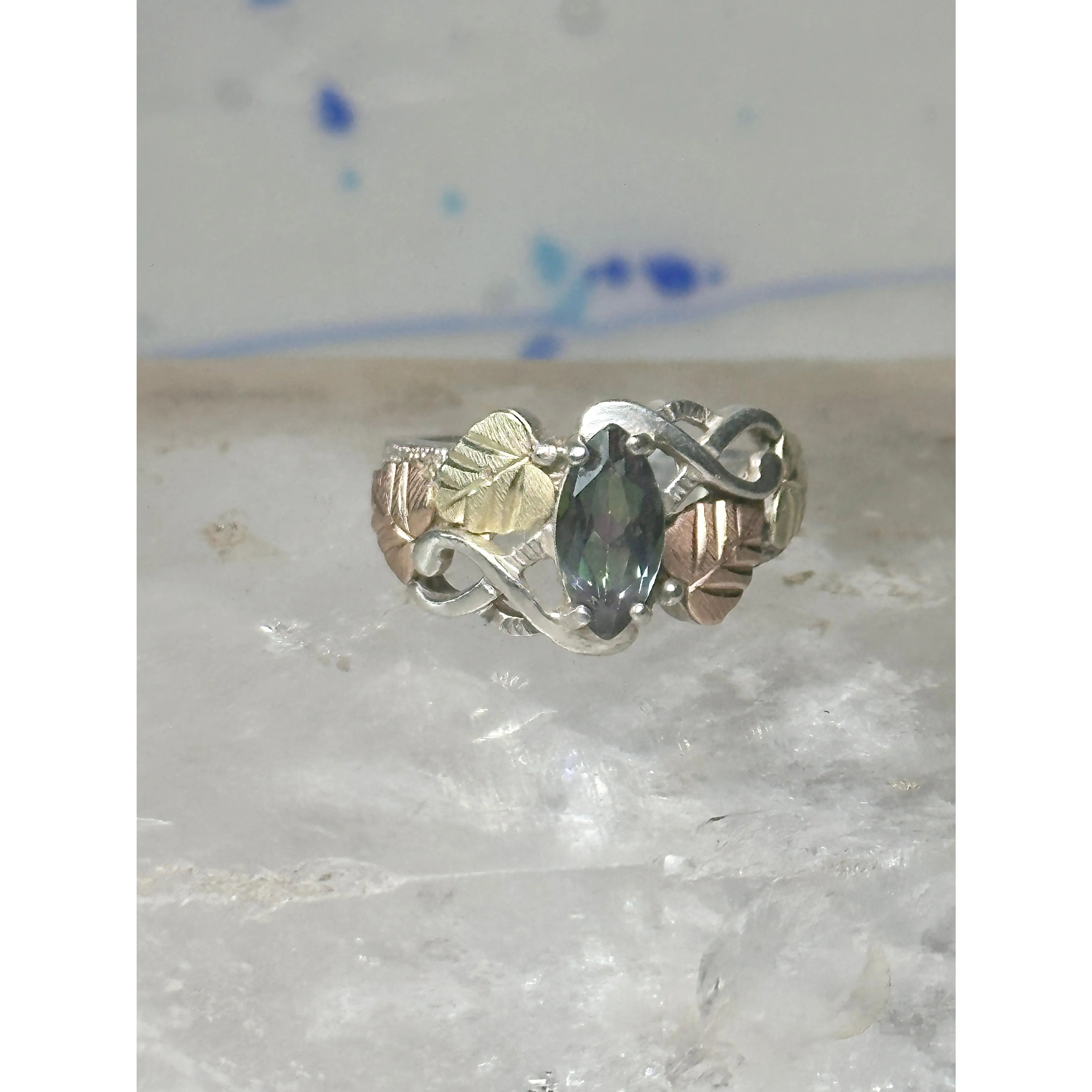 Black Hills Gold ring size 5.75 mystic topaz sterling silver women