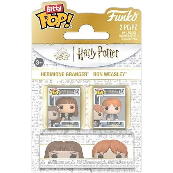 Funko Bitty POP! Harry Potter 2-Pack Collectible Figurines - Ron & Hermione Statue Set