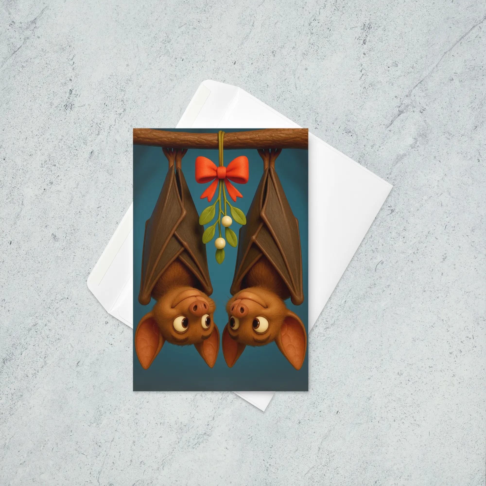 Christmas Bats! 4"x6" Full-Color Christmas Card