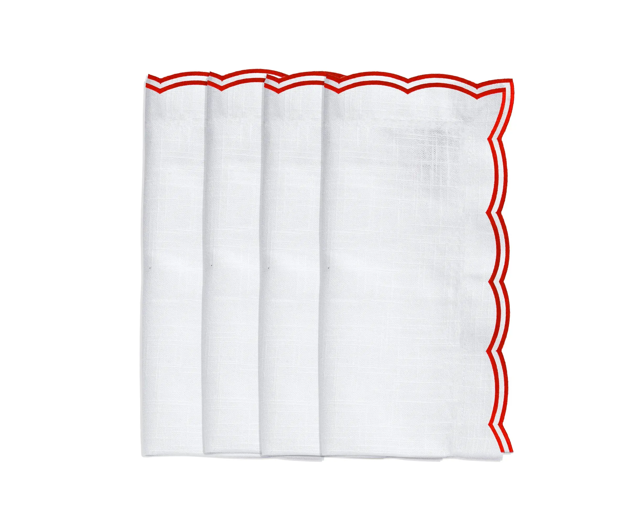 Red Scallop Napkins