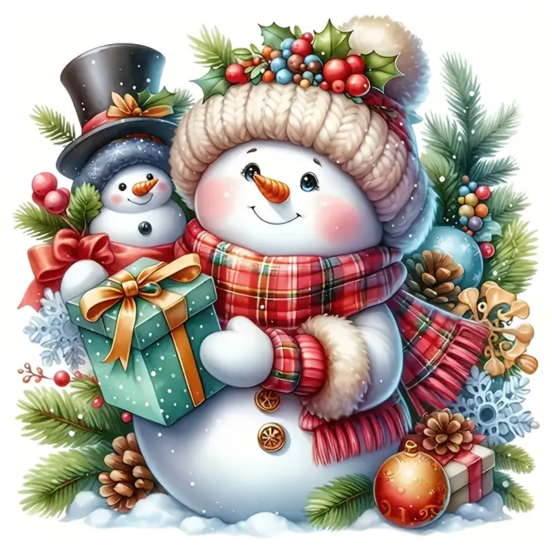 6-inch holiday snowman vinyl decal with holiday decorations - self-adhesive, glossy, suitable for cars, laptops, bottles, trucks, phones, motorcycles, windows, walls - cartoon style, animal themed metal and ceramic surfaces