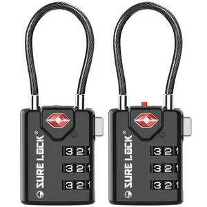 SURE LOCK TSA Compatible Travel Luggage Locks, Inspection Indicator, Easy Read Dials TSA Approved with Zinc Alloy