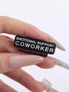 Emotional support brooch for colleagues, office humor badge, self-deprecating style for the workplace, fun accessory, for decorating backpacks and ID cards.
