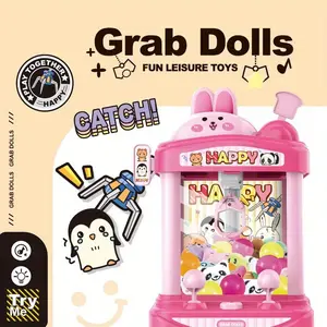 [Doll Grabbing Machine] Chef Bear Toy - With Sound Suitable for Children's Game Room and Family Entertainment. Comes with 10 dolls, 12 colorful balls, and a tabletop arcade game. Suitable for giving children Halloween, birthday, and Christmas gifts