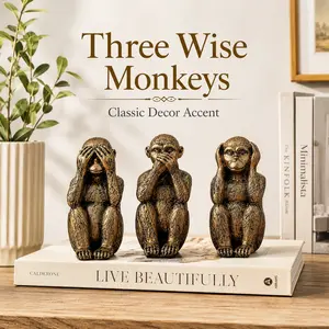 Monkey Design Resin Ornament - Modern Desktop Figurine Sculpture, Decorative Statue for Home, Office, Fun & Unique Gift