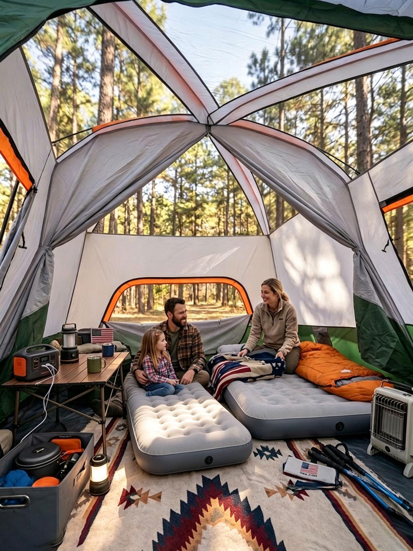 【Family Camping Tent】10-12 Person Extra Large Waterproof Easy Setup Oxford Straight Wall 2 Rooms Mesh Windows 3 Doors for Summer Camping Hiking Glamping Friends & Family Gatherings Camping Essentials National Park Week Labor Day Gift 【Family Camping Tent】10-12 Person Extra Large Waterproof Easy Setup Oxford Straight Wall 2 Rooms Mesh Windows 3 Doors for Summer Camping Hiking Glamping Friends & Family Gatherings Camping Essentials National Park Week Labor Day Gift