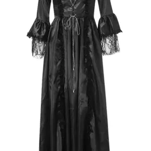 Elegant black Renaissance Costume Women Plus Size Victorian Dress 1800s Ball Gown Gothic Corset Dresses Halloween Medieval Costumes Size 3X