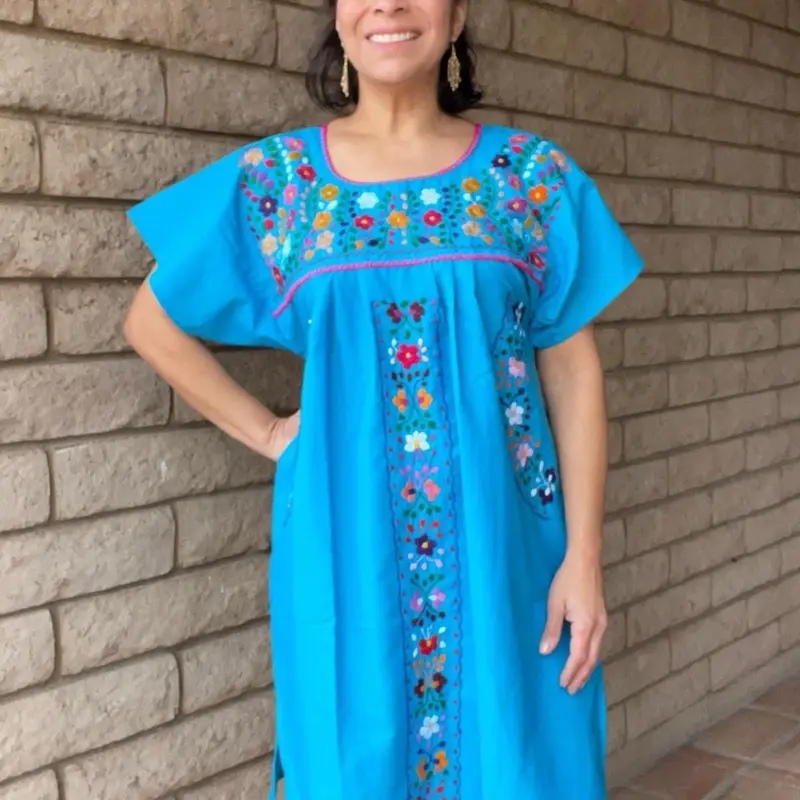 mexican embroidered dresses for women San Antonino Elegant Dress Mexican Embroidery Dresses- S-Xl – Artesanias  Camila
