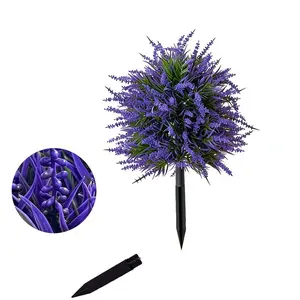 Blue Lavender Tree with Ground Stake, Realistic UV Resistant Material, Artificial Lavender Plant, Outdoor Rainproof Decor, Indoor Romantic Decoration