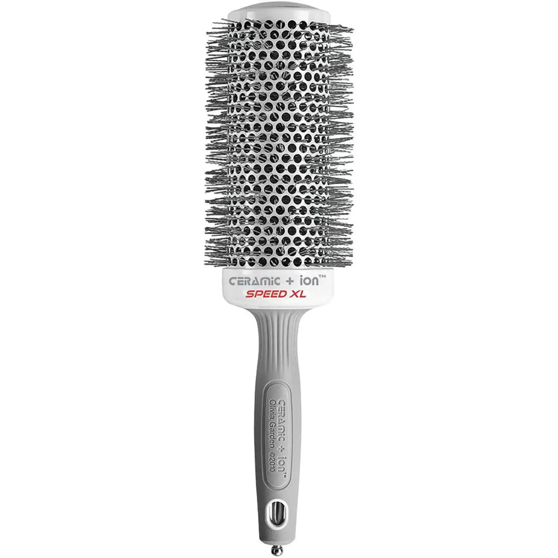 Olivia Garden Speed XL Ceramic + Ion Round Thermal Brush, 2 1/8" Extra-Long Barrel for Fast, Anti-Static Blowouts & Frizz Control at Home, Work, Retractable, Normal, Blowout Hair, Fast Drying