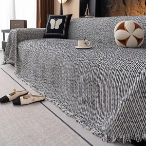 Bohemian Fringe Chenille Sofa Throw Blanket - 4 Colors & Sizes | Ultra-Soft Living Room Couch Cover, Bed Decor, All-Season Cozy Throw for Home Office, Boho Blanket