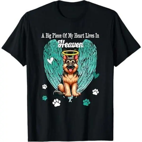 Heart Lives In Heaven Costume German Shepherd Memories Owner T-Shirt