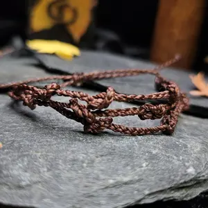Nine Knots Spell Witchcraft Bracelet | Brown Mahogany Earthy Pagan Wiccan Jewelry
