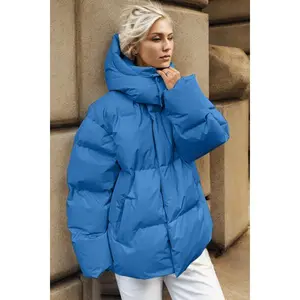Pocketed Zip Up Hooded Puffer Jacket - Versatile Design, Comfortable Fit, Ideal for Cold Weather