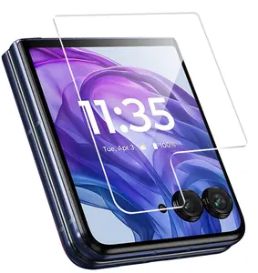 2x Tempered Glass Screen Protector for Motorola RAZR ULTRA 2026 / RAZR PLUS 2025 / RAZR+ 2024, Nakedcellphone 9H Hard Clear Display Guard [Scratch/Crack Saver] - Twin Pack