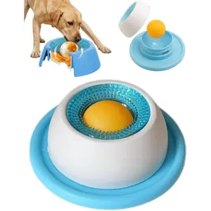 Dog Lick Sphere Slow Feeder Bowl, Anxiety Relief Licking Toy with Floating Ball for Preventing Fast Eating & Calming Dogs