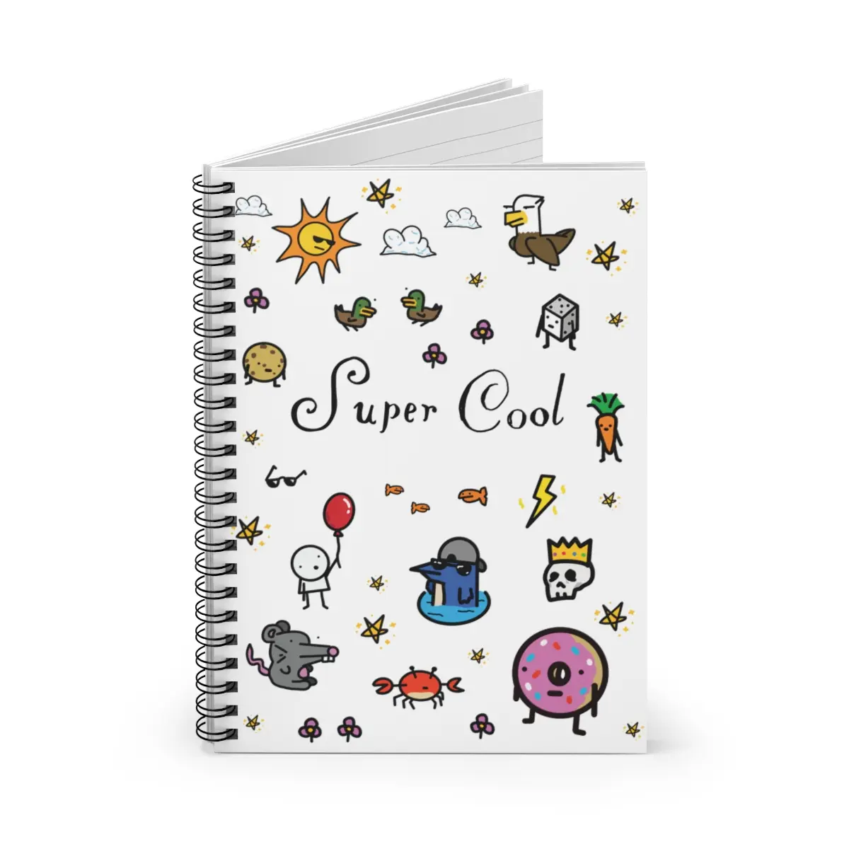 Super Cool Collage Spiral Notebook - Ruled Line, journal for kids, notebook gifts for my son, daugther gift ideas, sketchbooks, dear diary
