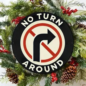 Aluminum No Way Back Road Traffic Sign 20x20cm Private Lane No U Turn One Way Street Sign for Outdoor Indoor Decor Signage