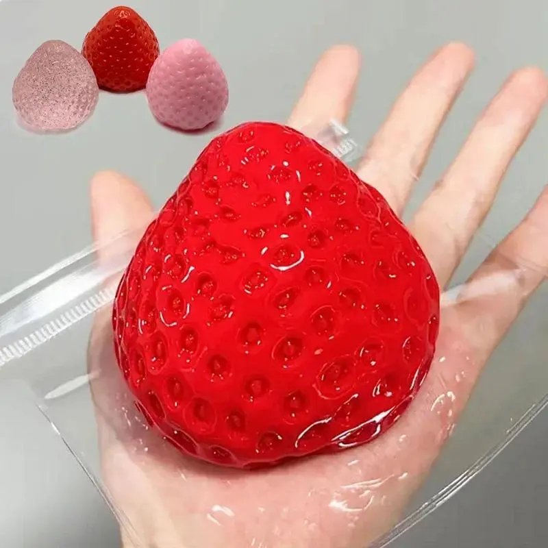 Big Strawberry Squeeze Taba Squishy Toy Kawaii Red Pink Squishies Fidget Toy Fruits Vegetables Soft Girl Birthday Gift Toy
