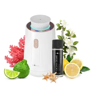 Aromely Aro-Car-Pink Diffuser with Ocean Desire Scent 20ml Gift Set - USB Rechargeable, Waterless, Safe for Kids & Pets, Seashore Aromatic Scent