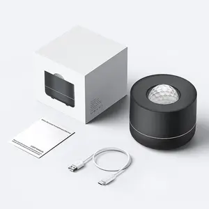 [Valentine's Gift] Aroma Diffuser, Starry Sky Projection Aromatherapy Humidifier, Night Light, Cool Mist Essential Oil Diffuser with LED Lights (Black)