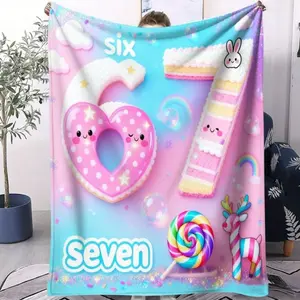 67 Meme Cute Cake Number Flannel Blanket - Six Seven Design Soft Throw for Bedroom Sofa Leisure Christmas Decor Valentine's Day Birthday Christmas Gift,Thin blanket,Polaris Blanket