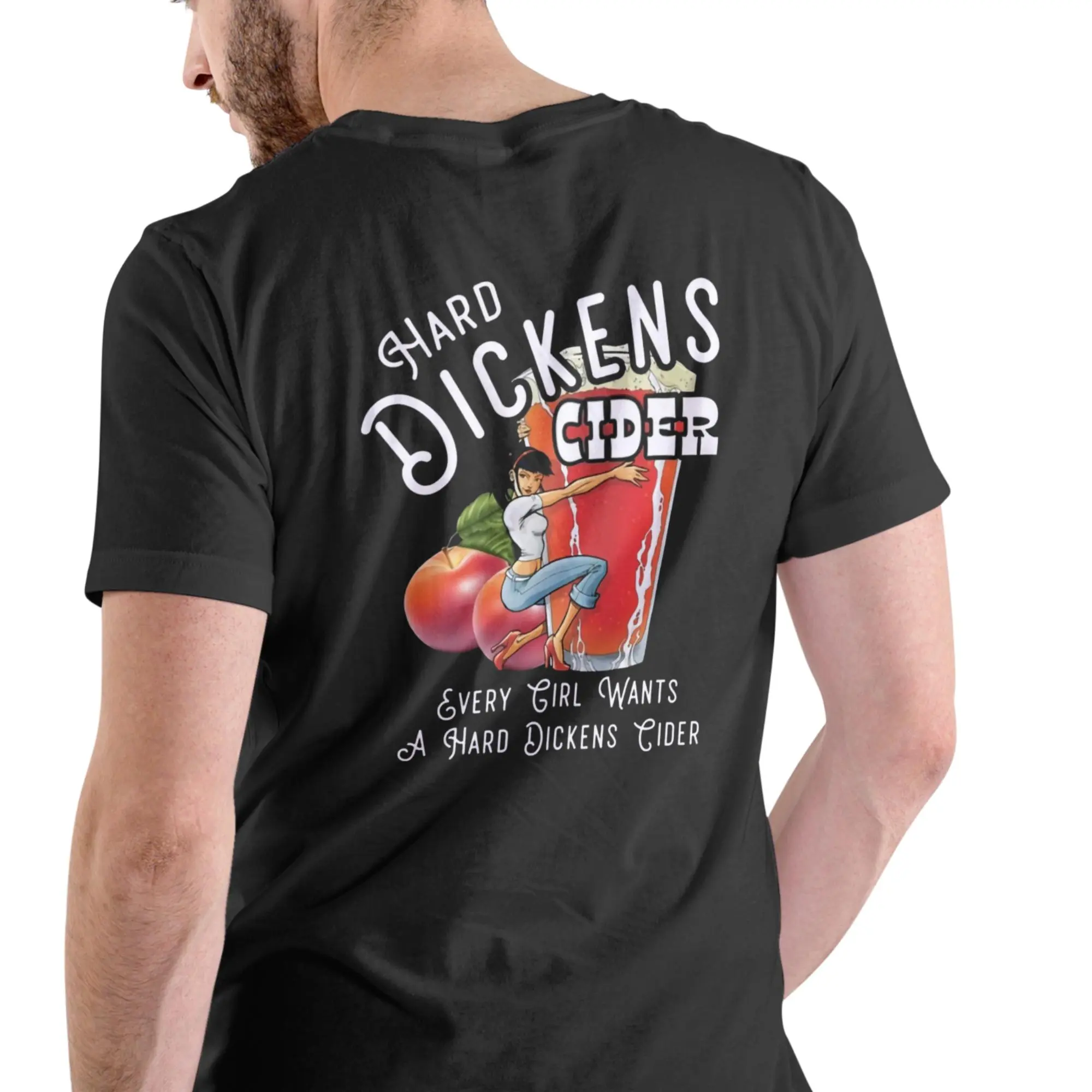 Hard Dickens Cider Men's Charcoal Soft Short-Sleeve Cotton Round Neck T-Shirt, Fashion Casual Streetwear Top for Daily Wear