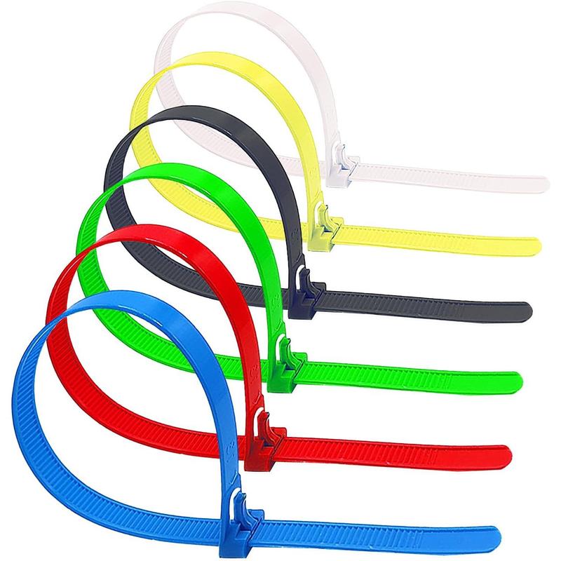 100 count 12 Inch Color  Zip Ties, Heavy Duty Releasable  Ties, Self-Locking Nylon Colored Zip Ties 50 Lbs Tensile Strength  Ties Wraps for Garden   Office Workshop