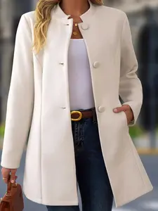 Full Size Button-Down Longline Outerwear Plus Size