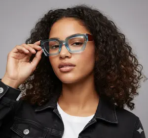Oversized Clear Lens Glasses Blue Light Blocking